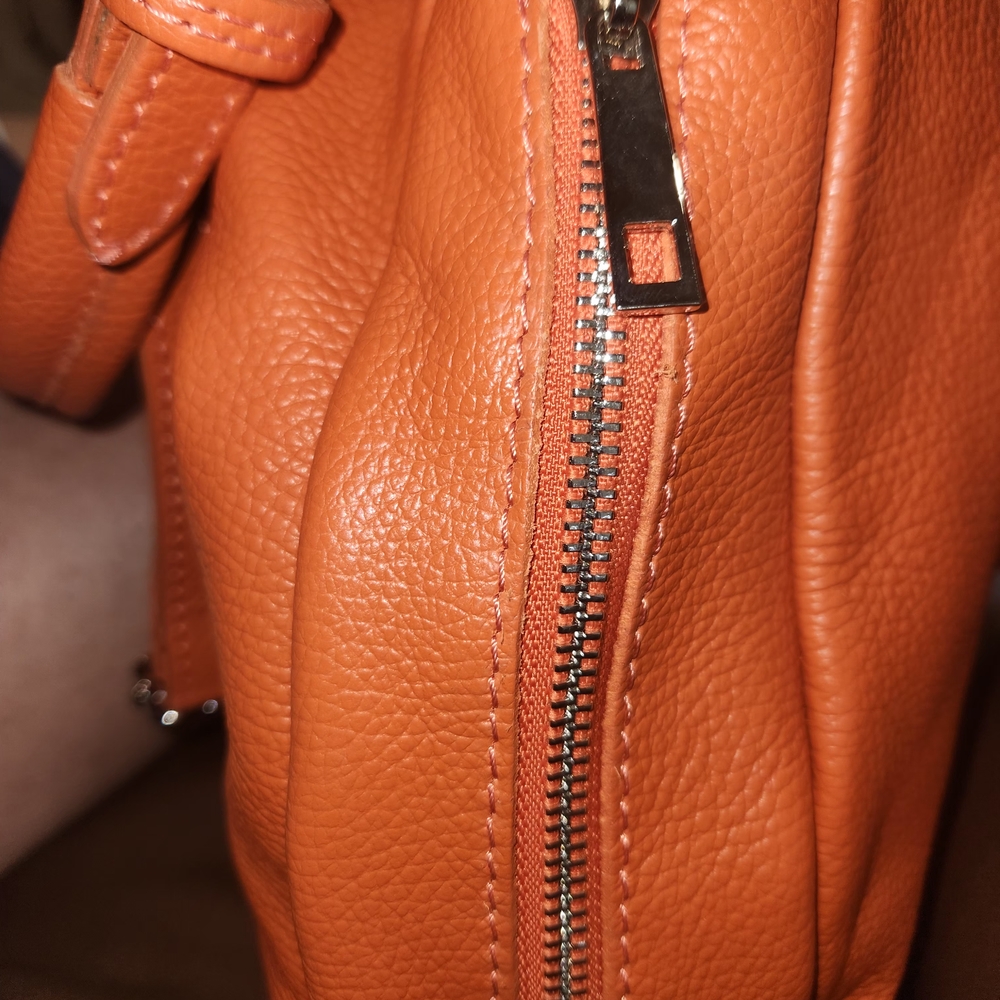 Borse In Pelle Genuine Leather Made In Italy Chic‎ Orange Shoulder Bag - Picture 10 of 12